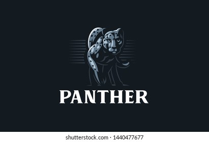 The image of a cougar or panther in a minimalist style. Vector illustration