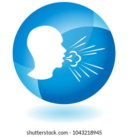 An image of a Coughing Man Spreading Germs Button isolated on white.