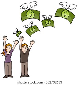 An image of Couple Losing Money.