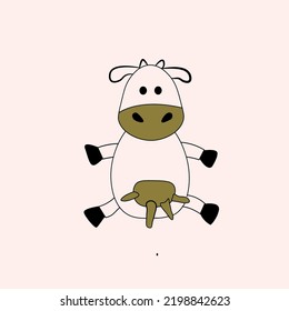 Imagen de una vaca sentada frente al frente