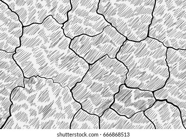 image cracks shaded in the style of Doodle elements for decorations and ornaments seamless pattern