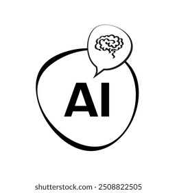 Image created with icon related to the concept of artificial intelligence
