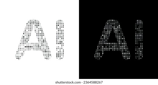 Image created with icons related to the concept of artificial intelligence