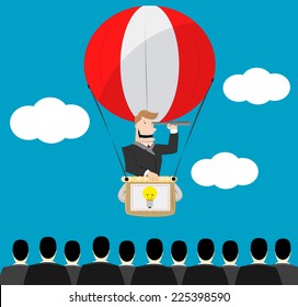 Image of creative and imaginative thinking person. Vector eps 10