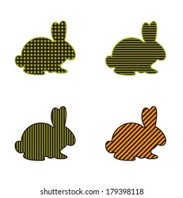 Image of creative rabbits isolated over white background. Vector.