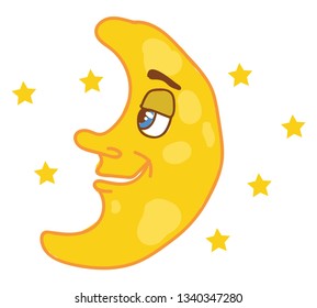 Sleeping Moon Vector Clip Art Stock Vector (royalty Free) 107899100