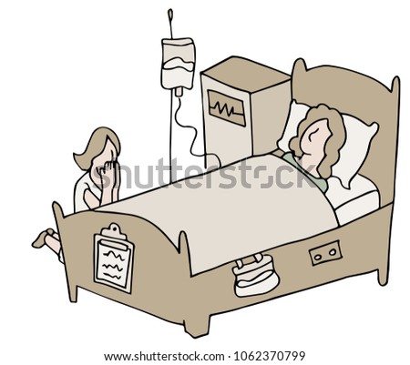An image of a Critically Ill Female Patient Praying Woman.