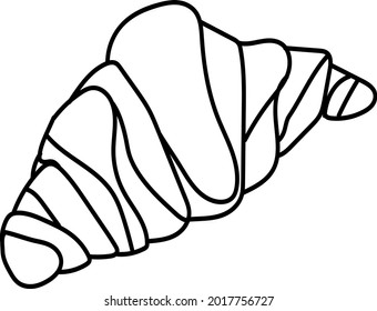 
Icono de líneas negras de croissant de imagen