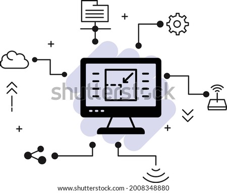 image crop concept, Webpage Resize Concept, Responsive Web Development Vector Glyph Icon Design, UI stock illustration