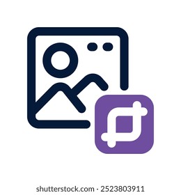 image crop icon. vector dual tone icon for your website, mobile, presentation, and logo design.