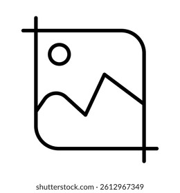 Image Crop Tool Vector Line Icon Design