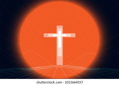 The image of the cross symbolizes the death of Christ on the cross for the redemption of human beings.