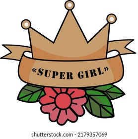 The image of the crown in cartoon style. Vector Illustration.  The emblem of the crown. It is used for labels, logos, web design, advertising.