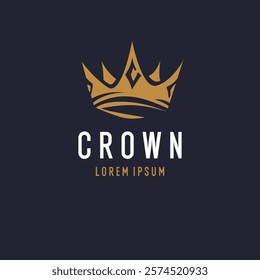 The image of the crown. Isolated vector emblem. Illustration in simple flat style.