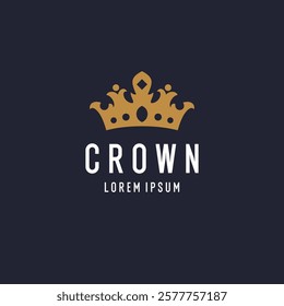 The image of the crown. Isolated vector emblem. Illustration in simple flat style.