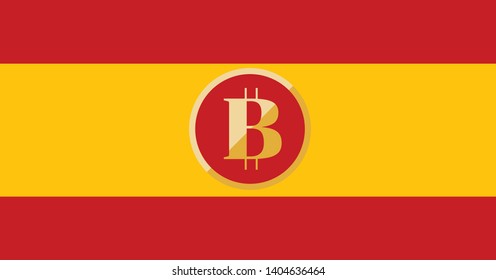 Image of cryptocurrency Spain clip art.