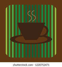An image of a cup of coffee. Avatar for the computer. Signboard for tea and coffee.