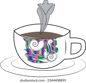 Bild einer Tasse Kaffee
Logo für die Kaffeemaschine für Restaurant und Café
Vektorbild einer Tasse Kaffee