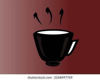 imagen de una taza de café caliente sobre un fondo marrón.
