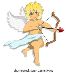 Image of cupid isolated for greeting card "Valentines Day" or for different idee in design. Eps 10