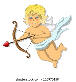 Image of cupid isolated for greeting card "Valentines Day" or for different idee in design. Eps 10