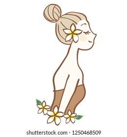It is an image cut of a woman. It can be used as various images such as aroma oil, hair care, body cream etc.