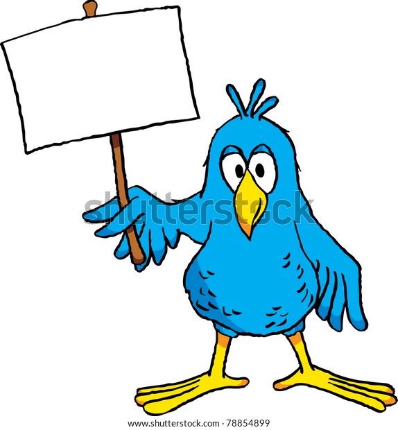 Image Cute Cartoon Bird Holding Blank Stock Vector (Royalty Free) 78854899  | Shutterstock