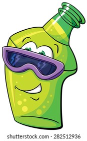 The image of cute cartoon bottle. Illustration with simple gradients.