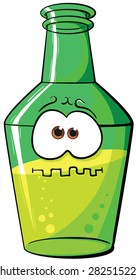 The image of cute cartoon bottle. Illustration with simple gradients.