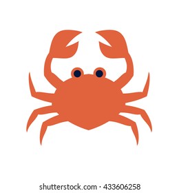Image of cute cartoon crab isolated on white background. Art vector illustration.