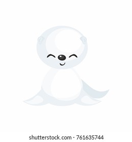 The image of a cute cartoon seal. Vector illustration.