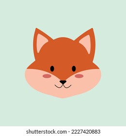 Image of a cute fox. Vector illustration