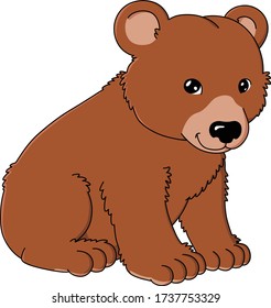 An image of cute Grizzly bear sitting