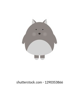 The image of cute little wolf in cartoon style. Vector children s illustration. illustration for wallpapers, patches, wall art, poster, t-shirts, mugs
