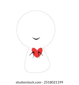 image of cute mustard holding a heart