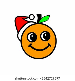 image of a cute orange with a Christmas hat