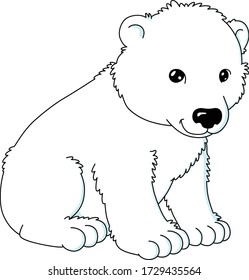 An image of cute polar bear sitting 