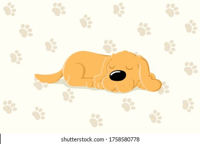 An image of cute sleeping dog wallpaper, the dog and wallpaper are on seperate layers.