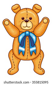 Image of a cute teddy bear isolated on a white