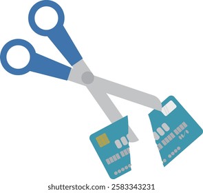 Image of cutting a credit card with scissors and discarding it