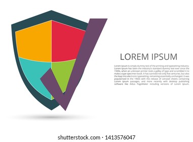 Image of cyber security concept. Illustrates the idea of verifying information after downloading or downloading it in the form of lines and shapes, signs. Antivirus, company logo.