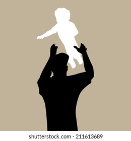 Una imagen de un padre lanzando un niño.