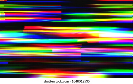 Bild eines beschädigten Videosignals eines kaputten VHS-Spielers. Abstrakter Hintergrund Pixel Glitch Textur. Vektorgrafik.
