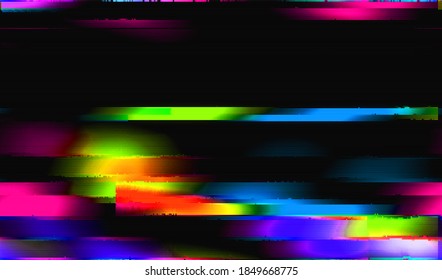 Image of a damaged video signal of a broken VHS player. Abstract background pixel glitch texture. Vector illustration.
