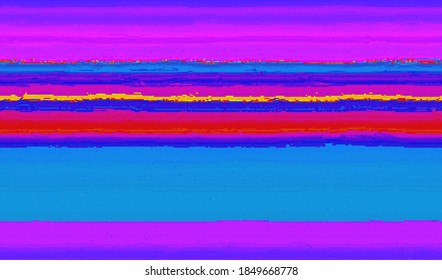 Image of a damaged video signal of a broken VHS player. Abstract background pixel glitch texture. Digital distortion noise. Vector illustration.
