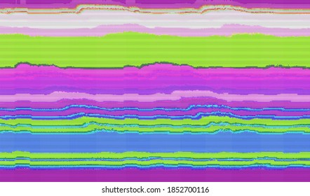 Image of a damaged video signal of a broken VHS player. Abstract background pixel glitch texture. Digital distortion noise. Vector illustration.
