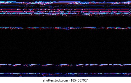 Bild eines beschädigten Videosignals eines kaputten VHS-Spielers. Abstrakter Hintergrund Pixel Glitch Textur. Geräusch digitaler Verzerrung. Vektorgrafik.
