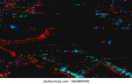 Imagen de una señal de video dañada de un reproductor de VHS roto. Resumen de la textura del brillo del píxel de fondo. Ruido de distorsión digital. Ilustración vectorial.
