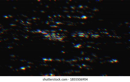 Image of a damaged video signal of a broken VHS player. Abstract background pixel glitch texture. Digital distortion noise. Vector illustration.
