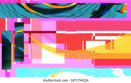 Image of a damaged video signal of a broken VHS player. Abstract background pixel glitch texture. Vector illustration.
